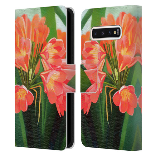 Graeme Stevenson Assorted Designs Flowers 2 Leather Book Wallet Case Cover For Samsung Galaxy S10
