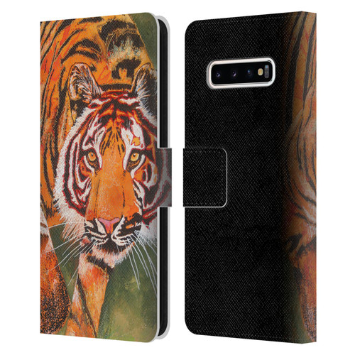 Graeme Stevenson Assorted Designs Tiger 1 Leather Book Wallet Case Cover For Samsung Galaxy S10+ / S10 Plus