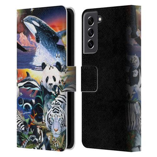 Graeme Stevenson Assorted Designs Animals Leather Book Wallet Case Cover For Samsung Galaxy S21 FE 5G