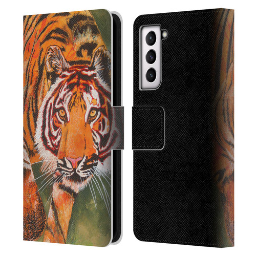 Graeme Stevenson Assorted Designs Tiger 1 Leather Book Wallet Case Cover For Samsung Galaxy S21 5G