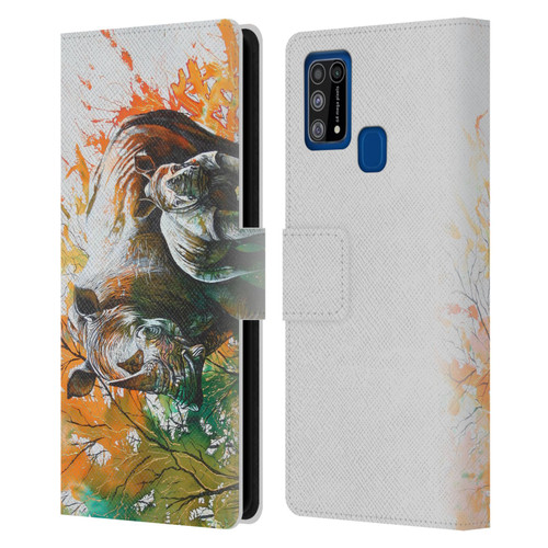 Graeme Stevenson Assorted Designs Rhino Leather Book Wallet Case Cover For Samsung Galaxy M31 (2020)