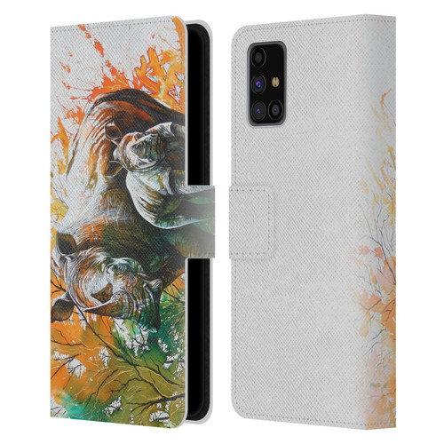Graeme Stevenson Assorted Designs Rhino Leather Book Wallet Case Cover For Samsung Galaxy M31s (2020)