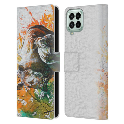 Graeme Stevenson Assorted Designs Rhino Leather Book Wallet Case Cover For Samsung Galaxy M33 (2022)
