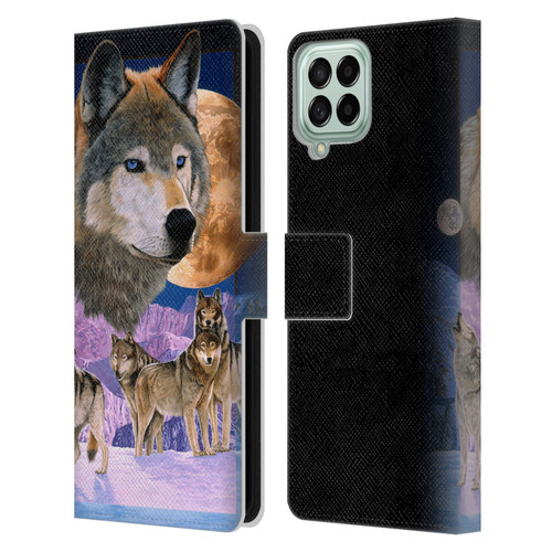 Graeme Stevenson Assorted Designs Wolves Leather Book Wallet Case Cover For Samsung Galaxy M33 (2022)