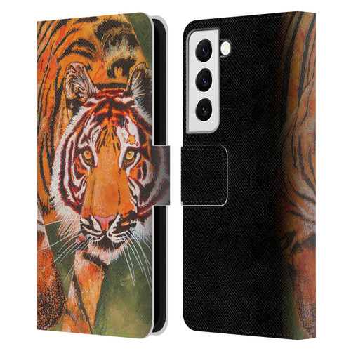 Graeme Stevenson Assorted Designs Tiger 1 Leather Book Wallet Case Cover For Samsung Galaxy S22 5G