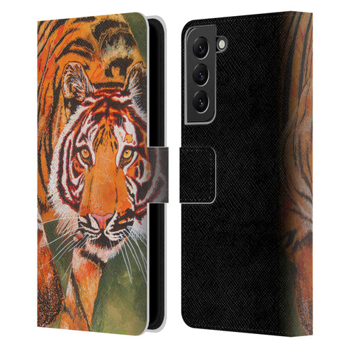 Graeme Stevenson Assorted Designs Tiger 1 Leather Book Wallet Case Cover For Samsung Galaxy S22+ 5G