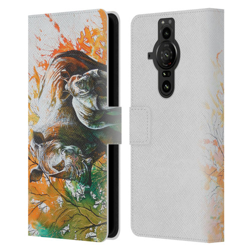 Graeme Stevenson Assorted Designs Rhino Leather Book Wallet Case Cover For Sony Xperia Pro-I