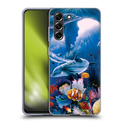 Graeme Stevenson Assorted Designs Dolphins Soft Gel Case for Samsung Galaxy S21 FE 5G