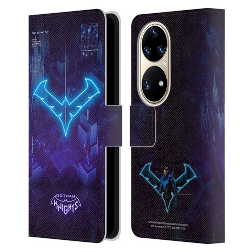 Gotham Knights Character Art Nightwing Leather Book Wallet Case Cover For Huawei P50 Pro