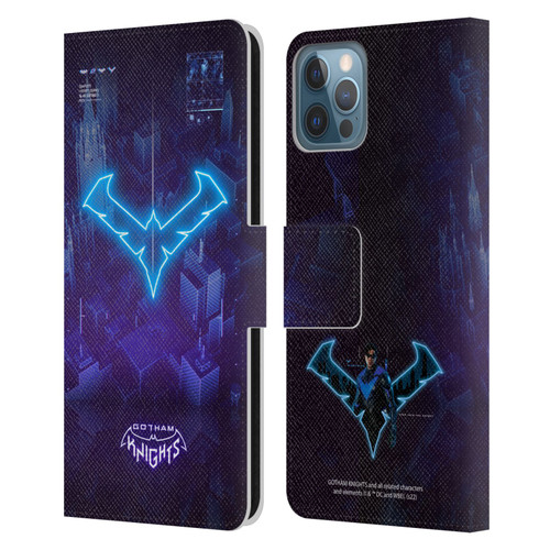 Gotham Knights Character Art Nightwing Leather Book Wallet Case Cover For Apple iPhone 12 / iPhone 12 Pro
