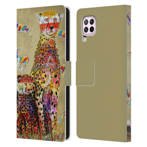 Graeme Stevenson Colourful Wildlife Cheetah Leather Book Wallet Case Cover For Huawei Nova 6 SE / P40 Lite