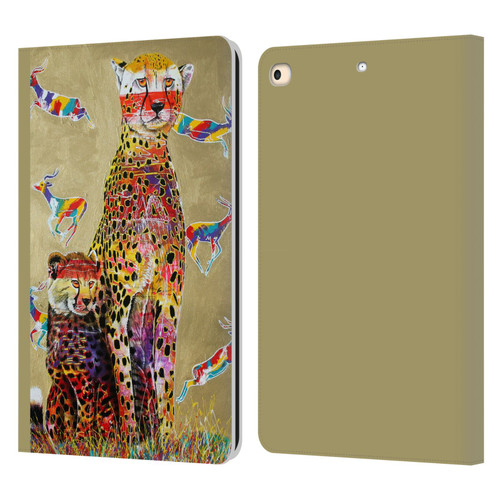 Graeme Stevenson Colourful Wildlife Cheetah Leather Book Wallet Case Cover For Apple iPad 9.7 2017 / iPad 9.7 2018
