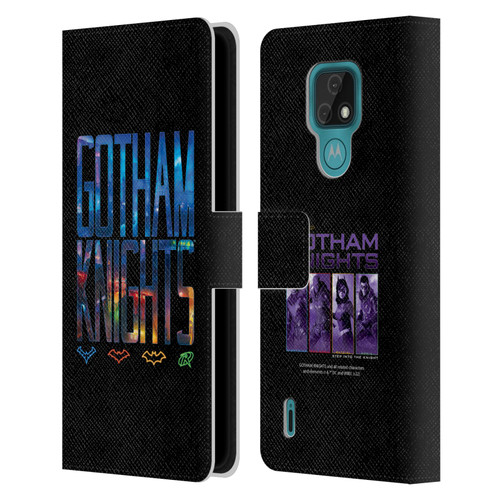 Gotham Knights Character Art Logo Leather Book Wallet Case Cover For Motorola Moto E7