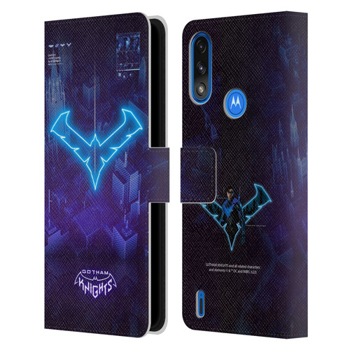 Gotham Knights Character Art Nightwing Leather Book Wallet Case Cover For Motorola Moto E7 Power / Moto E7i Power