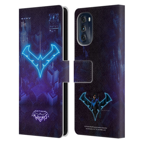 Gotham Knights Character Art Nightwing Leather Book Wallet Case Cover For Motorola Moto G (2022)