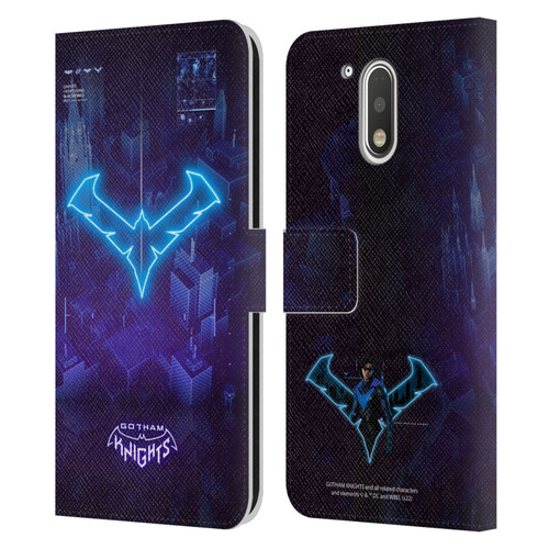 Gotham Knights Character Art Nightwing Leather Book Wallet Case Cover For Motorola Moto G41