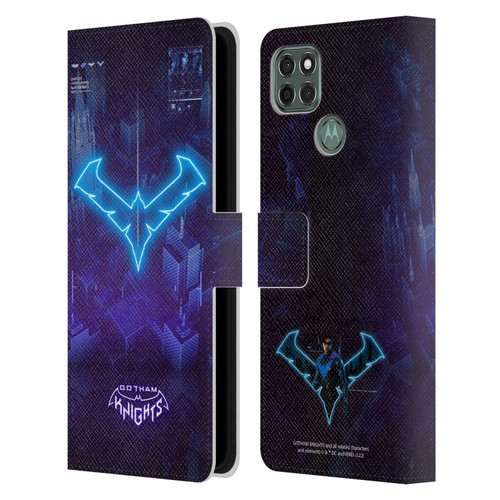 Gotham Knights Character Art Nightwing Leather Book Wallet Case Cover For Motorola Moto G9 Power