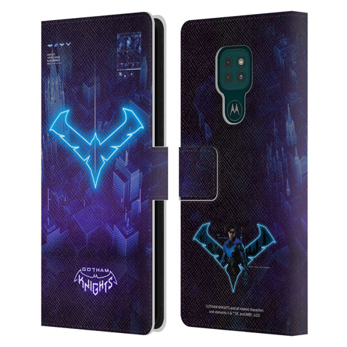 Gotham Knights Character Art Nightwing Leather Book Wallet Case Cover For Motorola Moto G9 Play