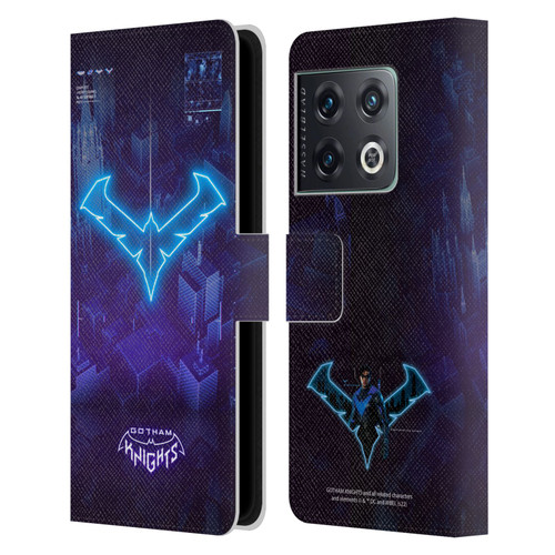 Gotham Knights Character Art Nightwing Leather Book Wallet Case Cover For OnePlus 10 Pro