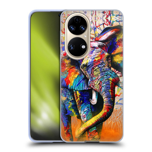 Graeme Stevenson Colourful Wildlife Elephant 4 Soft Gel Case for Huawei P50