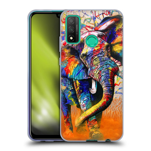 Graeme Stevenson Colourful Wildlife Elephant 4 Soft Gel Case for Huawei P Smart (2020)