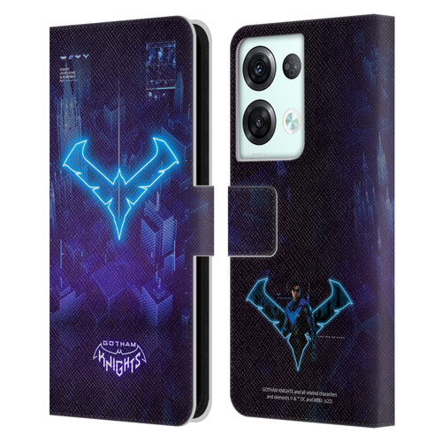 Gotham Knights Character Art Nightwing Leather Book Wallet Case Cover For OPPO Reno8 Pro