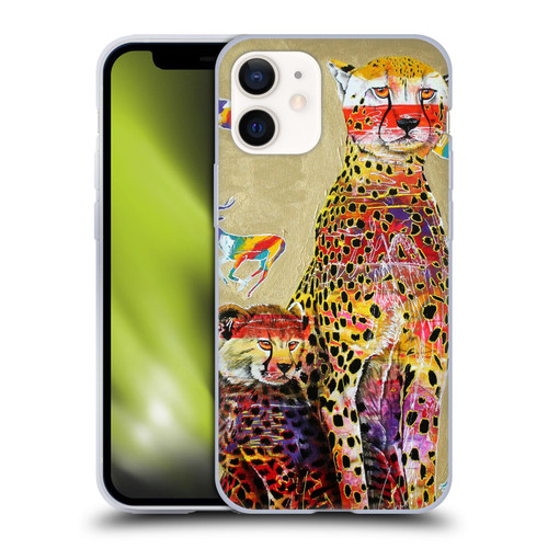 Graeme Stevenson Colourful Wildlife Cheetah Soft Gel Case for Apple iPhone 12 Mini