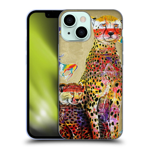 Graeme Stevenson Colourful Wildlife Cheetah Soft Gel Case for Apple iPhone 13 Mini
