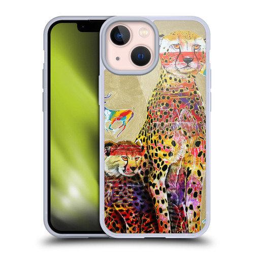 Graeme Stevenson Colourful Wildlife Cheetah Soft Gel Case for Apple iPhone 13 Mini