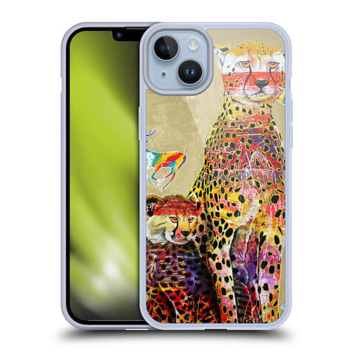 Graeme Stevenson Colourful Wildlife Cheetah Soft Gel Case for Apple iPhone 14 Plus