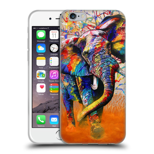 Graeme Stevenson Colourful Wildlife Elephant 4 Soft Gel Case for Apple iPhone 6 / iPhone 6s