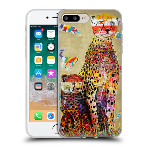 Graeme Stevenson Colourful Wildlife Cheetah Soft Gel Case for Apple iPhone 7 Plus / iPhone 8 Plus