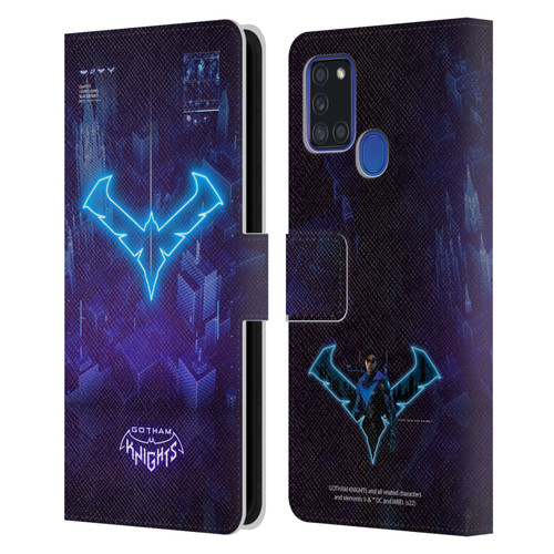 Gotham Knights Character Art Nightwing Leather Book Wallet Case Cover For Samsung Galaxy A21s (2020)