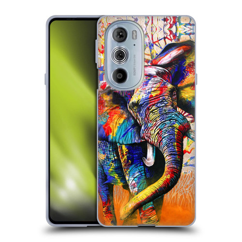 Graeme Stevenson Colourful Wildlife Elephant 4 Soft Gel Case for Motorola Edge X30