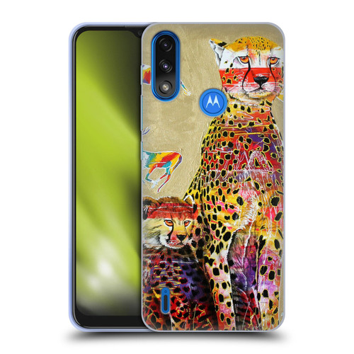 Graeme Stevenson Colourful Wildlife Cheetah Soft Gel Case for Motorola Moto E7 Power / Moto E7i Power
