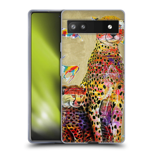 Graeme Stevenson Colourful Wildlife Cheetah Soft Gel Case for Google Pixel 6a