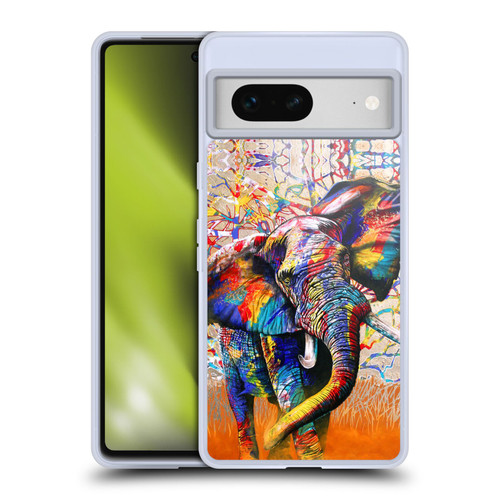Graeme Stevenson Colourful Wildlife Elephant 4 Soft Gel Case for Google Pixel 7
