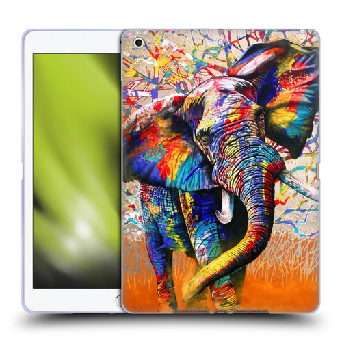 Graeme Stevenson Colourful Wildlife Elephant 4 Soft Gel Case for Apple iPad 10.2 2019/2020/2021