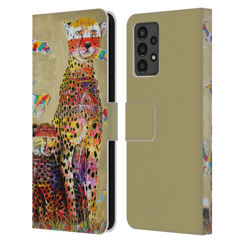 Graeme Stevenson Colourful Wildlife Cheetah Leather Book Wallet Case Cover For Samsung Galaxy A13 (2022)