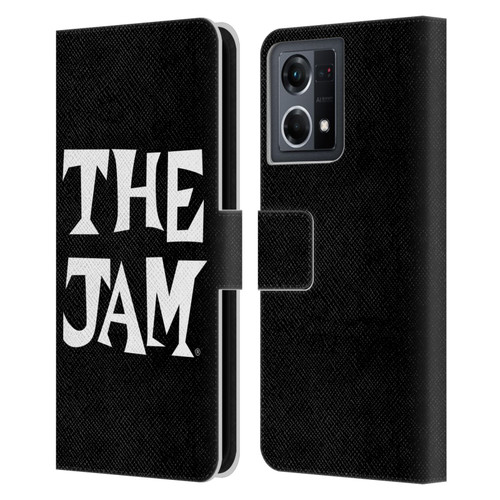 The Jam Key Art Black White Logo Leather Book Wallet Case Cover For OPPO Reno8 4G