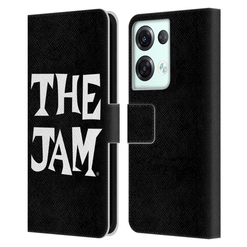 The Jam Key Art Black White Logo Leather Book Wallet Case Cover For OPPO Reno8 Pro