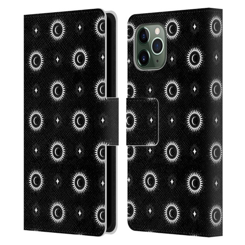 Haroulita Celestial Black And White Sun And Moon Leather Book Wallet Case Cover For Apple iPhone 11 Pro