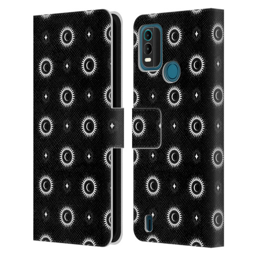 Haroulita Celestial Black And White Sun And Moon Leather Book Wallet Case Cover For Nokia G11 Plus