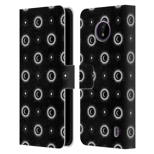 Haroulita Celestial Black And White Sun And Moon Leather Book Wallet Case Cover For Nokia C10 / C20