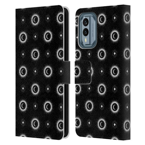 Haroulita Celestial Black And White Sun And Moon Leather Book Wallet Case Cover For Nokia X30