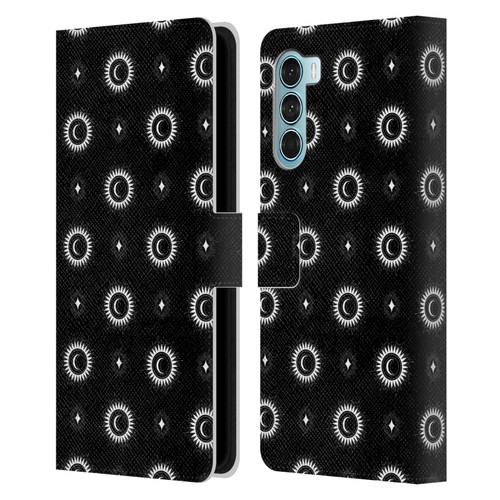 Haroulita Celestial Black And White Sun And Moon Leather Book Wallet Case Cover For Motorola Edge S30 / Moto G200 5G