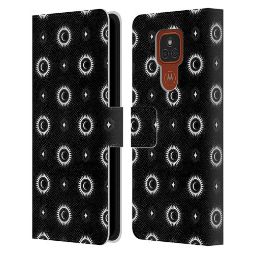 Haroulita Celestial Black And White Sun And Moon Leather Book Wallet Case Cover For Motorola Moto E7 Plus