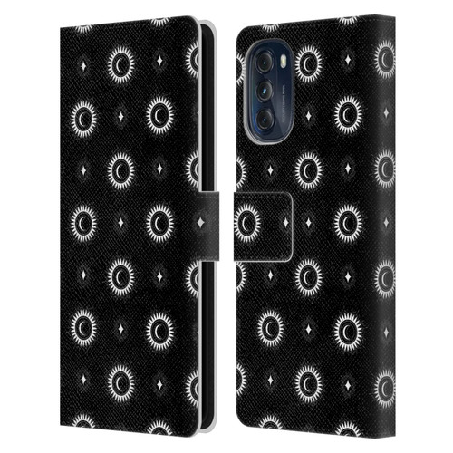 Haroulita Celestial Black And White Sun And Moon Leather Book Wallet Case Cover For Motorola Moto G (2022)