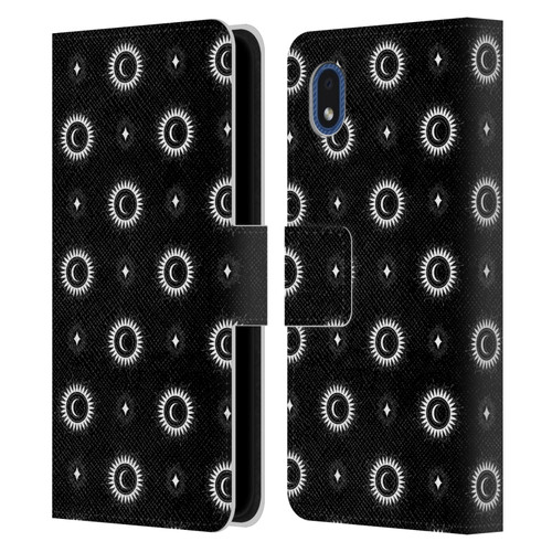 Haroulita Celestial Black And White Sun And Moon Leather Book Wallet Case Cover For Samsung Galaxy A01 Core (2020)