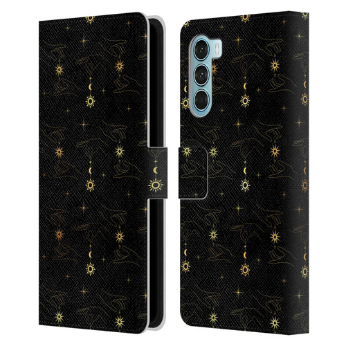 Haroulita Celestial Gold Hand Leather Book Wallet Case Cover For Motorola Edge S30 / Moto G200 5G
